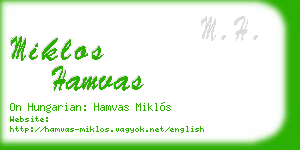 miklos hamvas business card